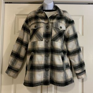 BROOKLYN KARMA, plaid/fleece jacket, ladies small